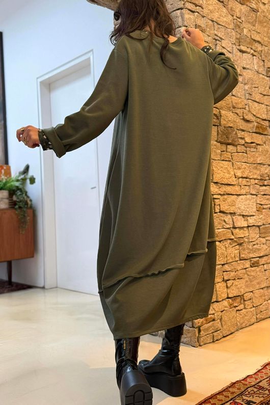 Sola Smart Tech Panel Dress Khaki